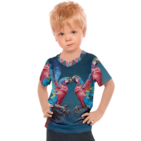 Birds Parrots Love Ornithology Species Fauna Kids  Sports Tee by danenraven