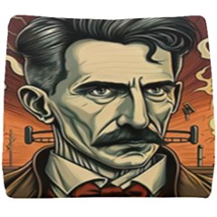 Ai Generated Nikola Tesla Tesla Nikolas Electricity Seat Cushion by danenraven