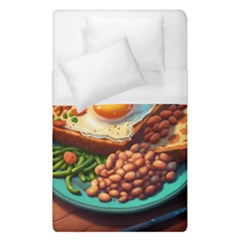 Ai Generated Breakfast Egg Beans Toast Plate Duvet Cover (single Size) by danenraven