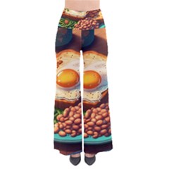 Ai Generated Breakfast Egg Beans Toast Plate So Vintage Palazzo Pants by danenraven