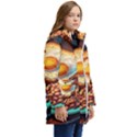 Ai Generated Breakfast Egg Beans Toast Plate Kid s Hooded Longline Puffer Jacket View2