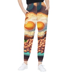 Ai Generated Breakfast Egg Beans Toast Plate Tapered Pants by danenraven