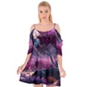 Landscape Landscape Painting Purple Purple Trees Cutout Spaghetti Strap Chiffon Dress View1