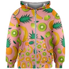 Fruits Tropical Pattern Design Art Kids  Zipper Hoodie Without Drawstring by Ravend