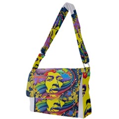 Psychedelic Rock Jimi Hendrix Full Print Messenger Bag (s) by Jancukart