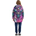 Owl Dreamcatcher Kid s Hooded Longline Puffer Jacket View4