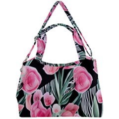 Expressive Watercolor Flowers Botanical Foliage Double Compartment Shoulder Bag by GardenOfOphir