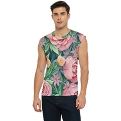 Darling And Dazzling Watercolor Flowers Men s Raglan Cap Sleeve Tee by GardenOfOphir