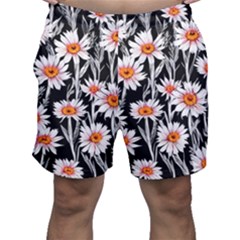 Dazzling Watercolor Flowers Men s Shorts