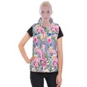 Luxurious watercolor flowers Women s Button Up Vest View1