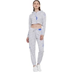 Computer Network Technology Digital Science Fiction Cropped Zip Up Lounge Set by Ravend