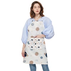 Space Planets Art Pattern Design Wallpaper Pocket Apron by Ravend