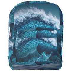 Tsunami Waves Ocean Sea Water Rough Seas 6 Full Print Backpack by Ravend