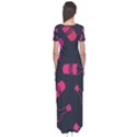 Wine Wine Bottles Background Graphic Short Sleeve Maxi Dress View2