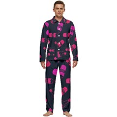 Wine Wine Bottles Background Graphic Men s Long Sleeve Velvet Pocket Pajamas Set by Ravend
