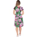 Blushing Bold Botanical Watercolor Flowers Classic Short Sleeve Dress View4