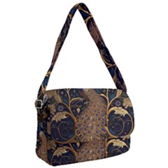 Peacock Plumage Bird Decorative Pattern Graceful Courier Bag by Ravend