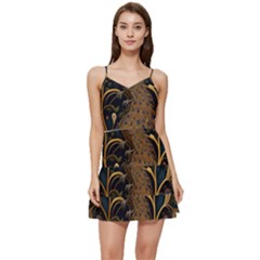 Peacock Plumage Bird Decorative Pattern Graceful Short Frill Dress by Ravend