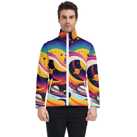 Ai Generated Moon Art Design Graphic Shape Men s Bomber Jacket by Ravend