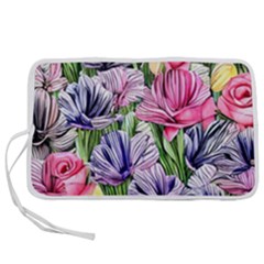 Majestic Watercolor Flowers Pen Storage Case (l) by GardenOfOphir