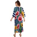 Charming And Cheerful Watercolor Flowers Grecian Style  Maxi Dress View2