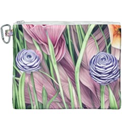 Ottagecore Aesthetics Retro Flowers Pattern Canvas Cosmetic Bag (xxxl)