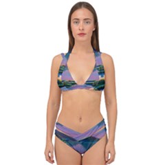 Astonishing Lake View Double Strap Halter Bikini Set by GardenOfOphir