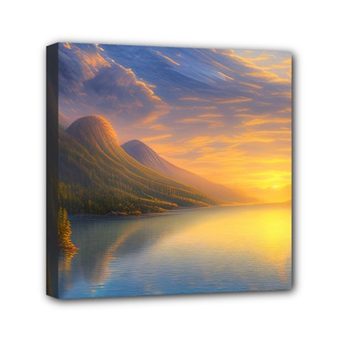 Benevolent Sunset Mini Canvas 6  X 6  (stretched) by GardenOfOphir