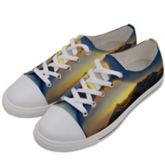 Crimson Sunset Women s Low Top Canvas Sneakers by GardenOfOphir