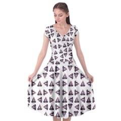 Happy Hound Funny Cute Gog Pattern Cap Sleeve Wrap Front Dress by dflcprintsclothing