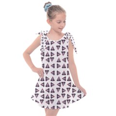 Happy Hound Funny Cute Gog Pattern Kids  Tie Up Tunic Dress by dflcprintsclothing