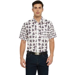 Happy Hound Funny Cute Gog Pattern Men s Short Sleeve Pocket Shirt  by dflcprintsclothing