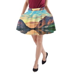 Portentous Sunset A-line Pocket Skirt by GardenOfOphir