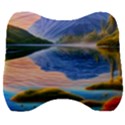 Romantic Lake Sunset Velour Head Support Cushion View1