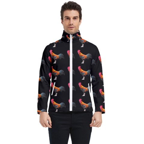 Background Pattern Chicken Fowl Cockerel Livestock Men s Bomber Jacket by Ravend