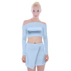 Blue Sea	 - 	off Shoulder Top With Mini Skirt Set by ColorfulWomensWear