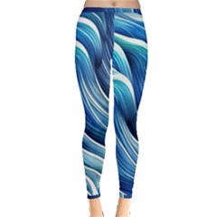 Sunny Ocean Wave Inside Out Leggings by GardenOfOphir