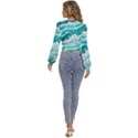 Waves On The Ocean Ii Long Sleeve Deep-V Velour Top View4