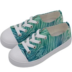 Wave Of The Ocean Kids  Low Top Canvas Sneakers by GardenOfOphir