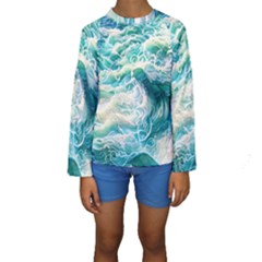 The Endless Sea Kids  Long Sleeve Swimwear by GardenOfOphir