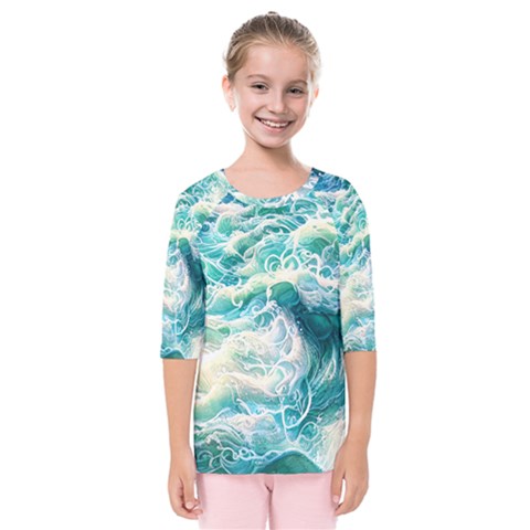 The Endless Sea Kids  Quarter Sleeve Raglan Tee by GardenOfOphir