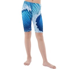 Beach Wave Kids  Mid Length Swim Shorts by GardenOfOphir