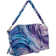 Abstract Pastel Ocean Waves Canvas Crossbody Bag by GardenOfOphir