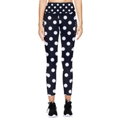 Black And White Polka Dots Pocket Leggings  by GardenOfOphir