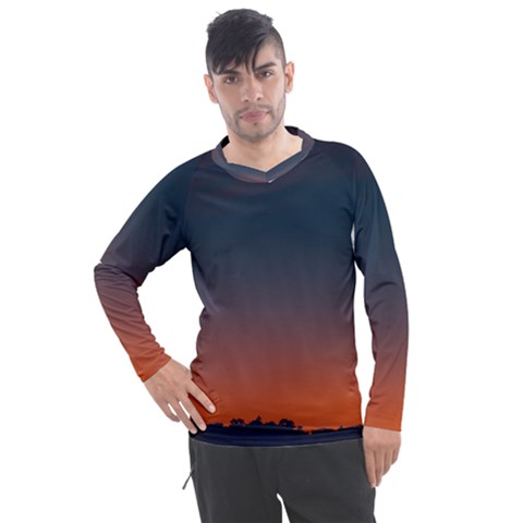 Sky Gradient Men s Pique Long Sleeve Tee by artworkshop