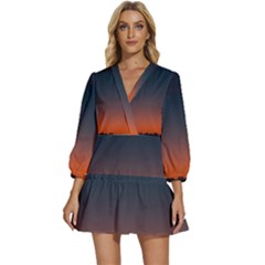 Sky Gradient V-neck Placket Mini Dress by artworkshop