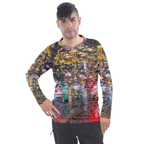 Water Droplets Men s Pique Long Sleeve Tee by artworkshop