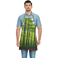 Green Forest Jungle Trees Nature Sunny Kitchen Apron by Ravend