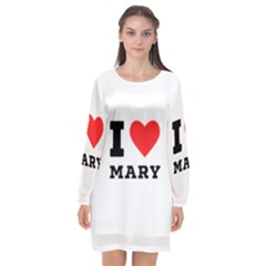 I Love Mary Long Sleeve Chiffon Shift Dress  by ilovewhateva