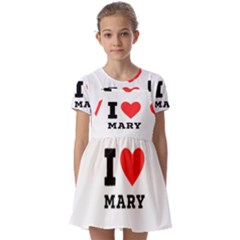 I Love Mary Kids  Short Sleeve Pinafore Style Dress by ilovewhateva